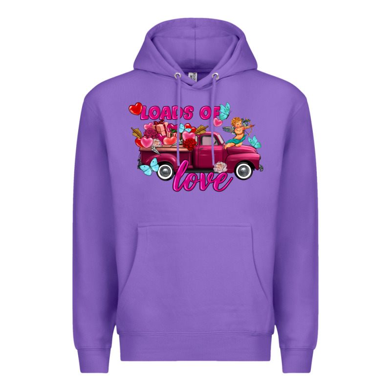 Loads Of Love Valentine's Day Truck Premium Hoodie by FaDigitalArtStudio | Teevron