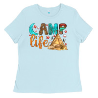 Baby Blue Camp Life Ladies Tee - BundleAndBundleShop