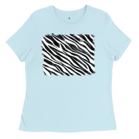 Baby Blue zebra background Ladies Tee - RanaPortraitStore