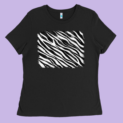 Zebra Background Ladies Tee Designed By Ranaportraitstore