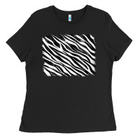 Black zebra background Ladies Tee - RanaPortraitStore