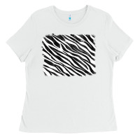 White zebra background Ladies Tee - RanaPortraitStore
