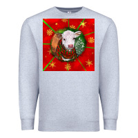 Heather Grey christmas hereford calf Premium Sweatshirt - LillyAllenDesigns