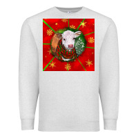 Oatmeal Heather christmas hereford calf Premium Sweatshirt - LillyAllenDesigns