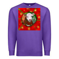 Purple christmas hereford calf Premium Sweatshirt - LillyAllenDesigns