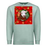 Seafoam christmas hereford calf Premium Sweatshirt - LillyAllenDesigns