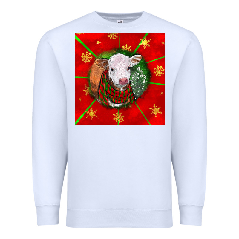 Christmas Hereford Calf Premium Sweatshirt by LillyAllenDesigns | Teevron