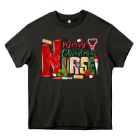 Asphalt merry christmas nurse Heavy Core Tee - MaliasSmallBusiness
