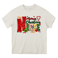 Cream merry christmas nurse Heavy Core Tee - MaliasSmallBusiness