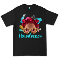 Black Afro Bantu Knots Red Hairdresser With Leopard Glasses Bbs Premium Tee - BundleAndBundleShop