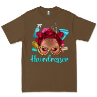 Cacao Afro Bantu Knots Red Hairdresser With Leopard Glasses Bbs Premium Tee - BundleAndBundleShop