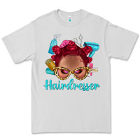 Dove Grey Afro Bantu Knots Red Hairdresser With Leopard Glasses Bbs Premium Tee - BundleAndBundleShop
