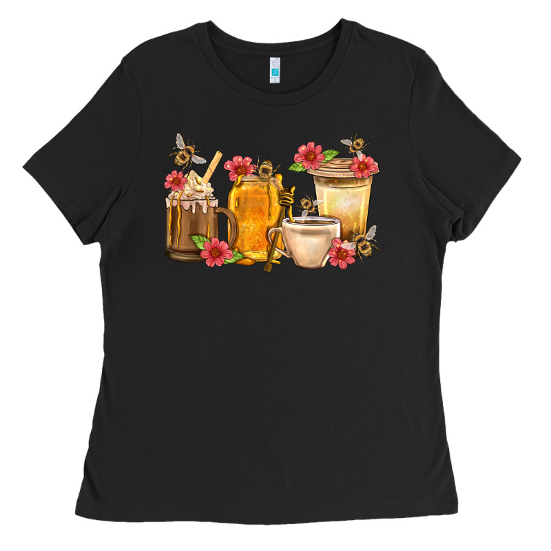 Honey And Bee With Flower Coffee Cup Ladies Tee by BundleAndBundleShop | Teevron