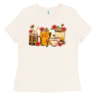 Bone Honey And Bee With Flower Coffee Cup Ladies Tee - BundleAndBundleShop
