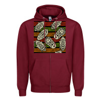 Burgundy african mask seamless pattern Zipper Hoodie - BundleAndBundleShop