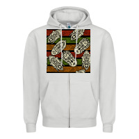 Dove Grey african mask seamless pattern Zipper Hoodie - BundleAndBundleShop