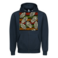 Navy african mask seamless pattern Zipper Hoodie - BundleAndBundleShop