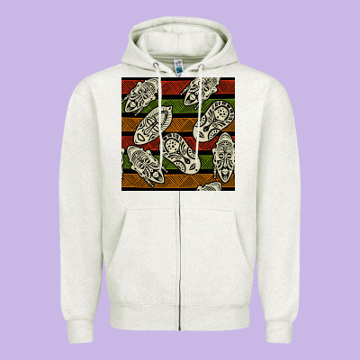 African Mask Seamless Pattern Zipper Hoodie Designed By Bundleandbundleshop