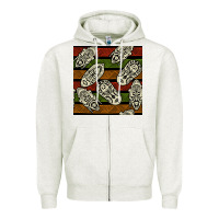 Oatmeal Heather african mask seamless pattern Zipper Hoodie - BundleAndBundleShop