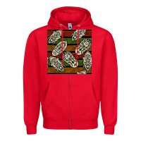 Red african mask seamless pattern Zipper Hoodie - BundleAndBundleShop