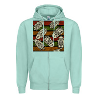Seafoam african mask seamless pattern Zipper Hoodie - BundleAndBundleShop