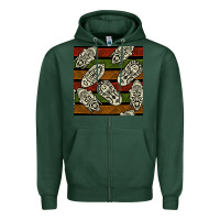 Sports Green african mask seamless pattern Zipper Hoodie - BundleAndBundleShop