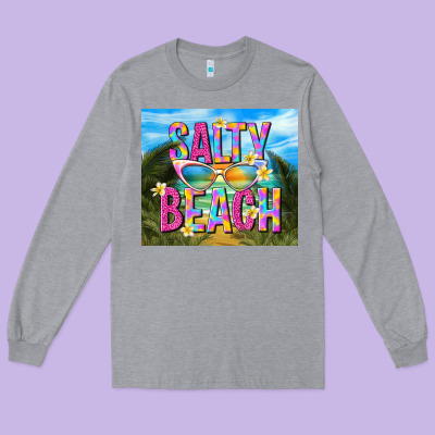 Salty Beach Long Sleeve Tee Designed By Tumblerdesignbyshophia