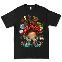 Black Camp Hair Dont Care Messy Bun Bbs Premium Tee - BundleAndBundleShop