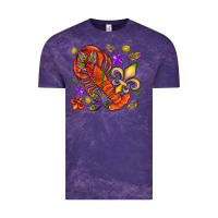 Cloud Purple Crawfish and fleur de lis Vintage Tee - NancyCooperArtShop