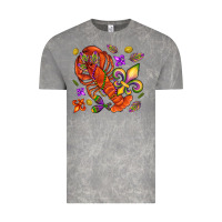 Cloud Rock Crawfish and fleur de lis Vintage Tee - NancyCooperArtShop