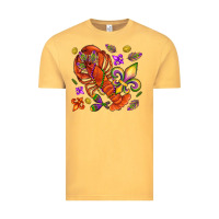 Vintage Mustard Crawfish and fleur de lis Vintage Tee - NancyCooperArtShop