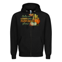 Black autumn leaves and pumpkins please Zipper Hoodie - BundleAndBundleShop