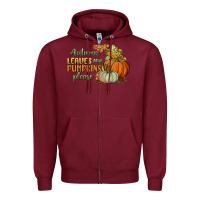 Burgundy autumn leaves and pumpkins please Zipper Hoodie - BundleAndBundleShop