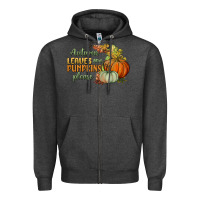 Charcoal Heather autumn leaves and pumpkins please Zipper Hoodie - BundleAndBundleShop