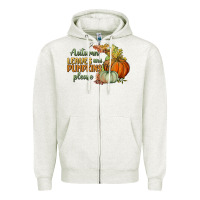 Oatmeal Heather autumn leaves and pumpkins please Zipper Hoodie - BundleAndBundleShop