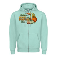 Seafoam autumn leaves and pumpkins please Zipper Hoodie - BundleAndBundleShop