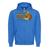 True Royal autumn leaves and pumpkins please Zipper Hoodie - BundleAndBundleShop