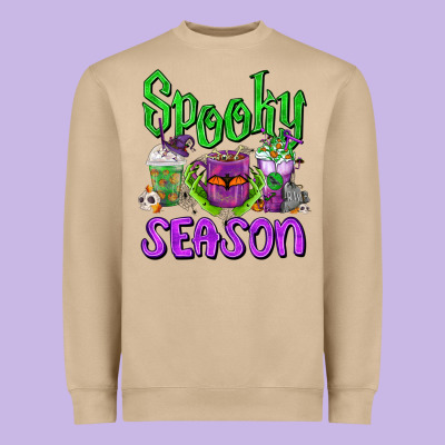 Spooky Season Coffee Cups Heavyweight Sweatshirt Designed By Fadigitalartstudio