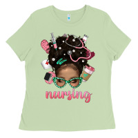 Matcha Afro Messy Bun Nursing Bbs Ladies Tee - BundleAndBundleShop