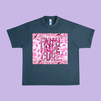 Faith Hope Cure Cancer Urban Heavy Tee Designed By Nancycooperartshop