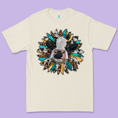 Baby Cow With Sunflower Premium Tee Designed By Ranaportraitstore