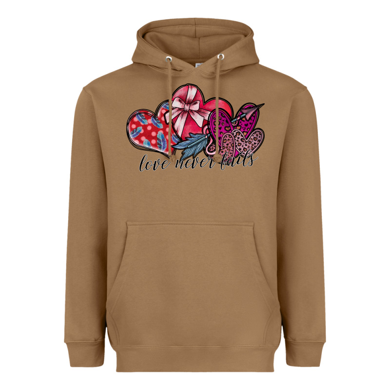 Love Never Fails Heavyweight Hoodie by SublimationCraftShop | Teevron