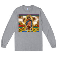 Heather Grey our lady of guadalupe Long Sleeve Tee - TumblerDesignByShophia