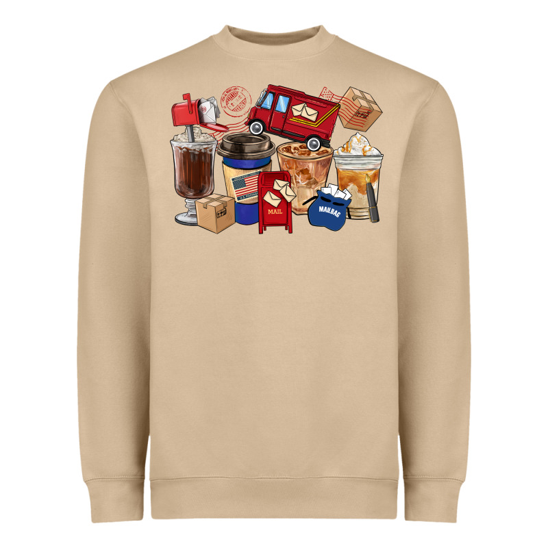 Postal Worker Coffee Cups Heavyweight Sweatshirt by FaDigitalArtStudio | Teevron