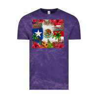 Cloud Purple Mexican and Puerto Rico flag Vintage Tee - texasbilliewilder