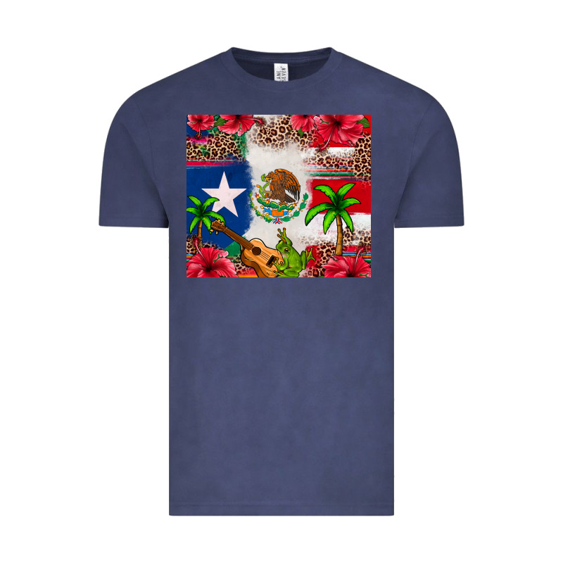 Mexican And Puerto Rico Flag Vintage Tee by texasbilliewilder | Teevron