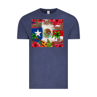 Vintage Denim Mexican and Puerto Rico flag Vintage Tee - texasbilliewilder