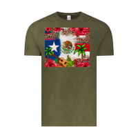 Vintage Olive Mexican and Puerto Rico flag Vintage Tee - texasbilliewilder