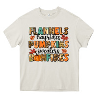 Cream flannels hayrides pumpkinsbonfires Heavy Core Tee - MaliasSmallBusiness