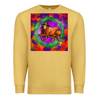 Antique Gold halloween red angus bull Premium Sweatshirt - LillyAllenDesigns